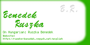 benedek ruszka business card